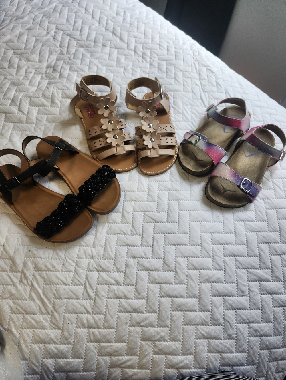 Girls Pink Gradient Double-Strap Sandals - Kids Shoes All Size 1